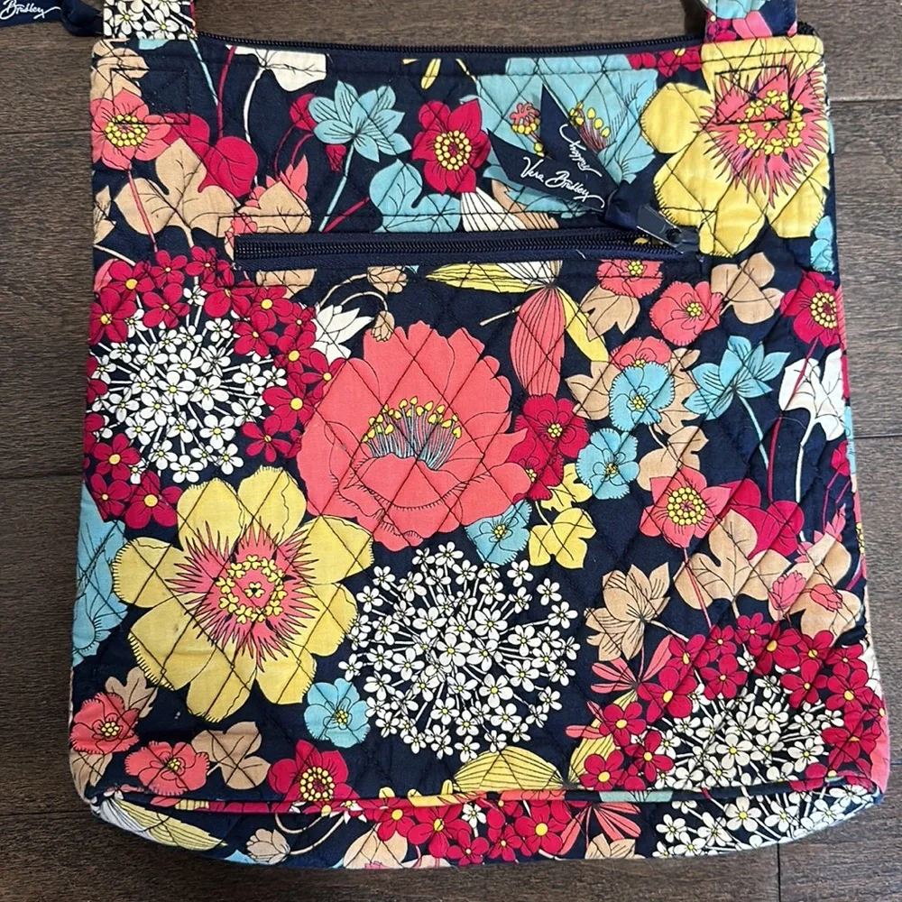 Vera Bradley pink blue floral hipster bag